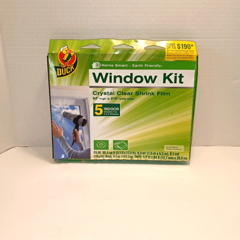 Duck Brand Indoor 5-Window Shrink Film Insulator Kit, 62-Inch x 210-Inch, 286217